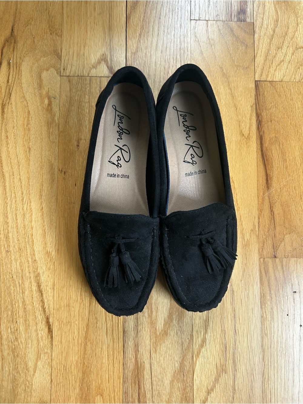 Black Suede Tassel Loafers - Women